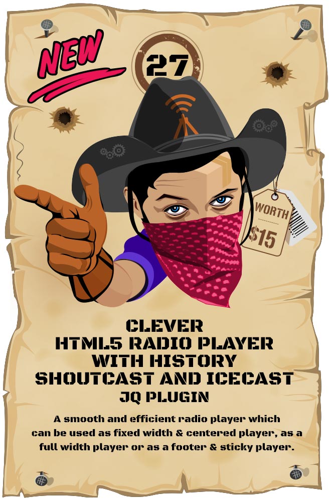 Most Wanted Jquery Plugins Pack - CLEVER - HTML5 Radio Player With History - Shoutcast and Icecast jQuery Plugin