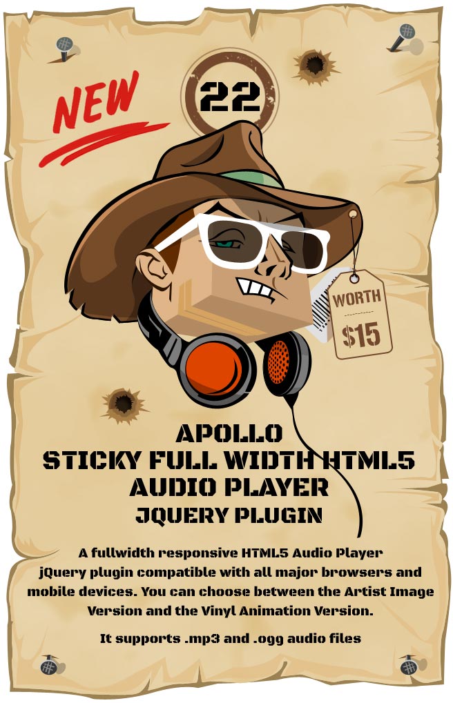Apollo - Sticky Full Width HTML5 Audio Player - Responsive Plugin