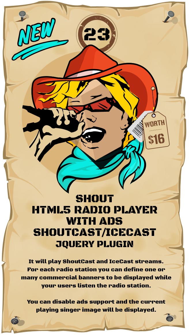 SHOUT - HTML5 Radio Player With Ads - ShoutCast and IceCast Support - Responsive Plugin