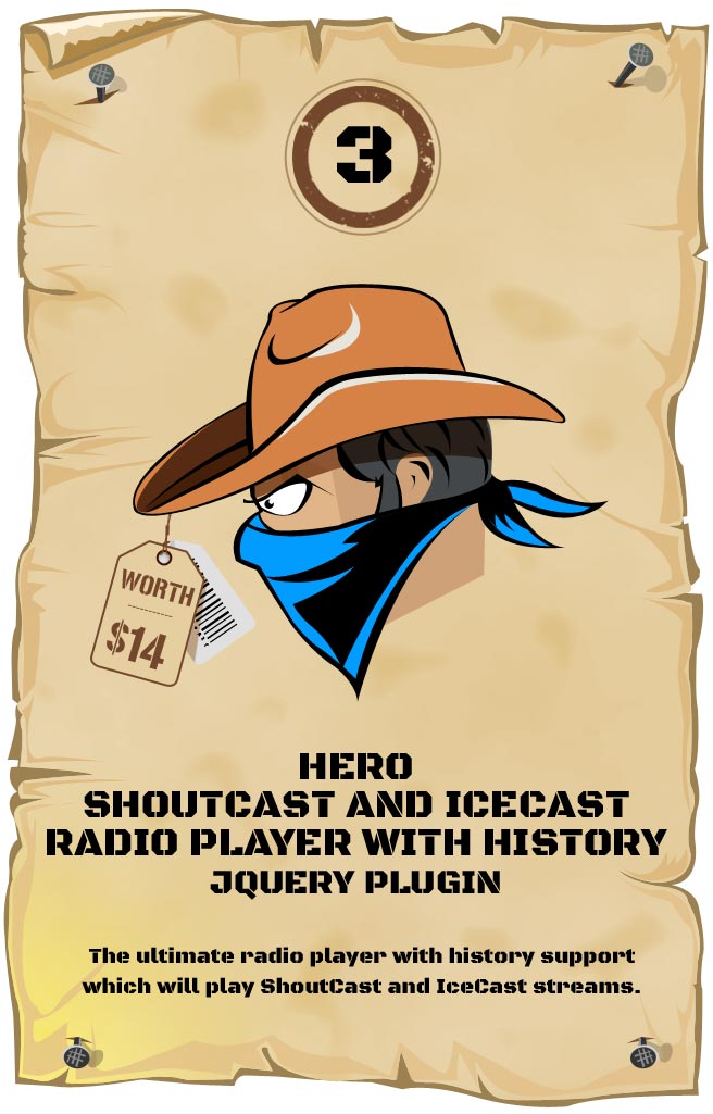 Hero - Shoutcast and Icecast Radio Player With History - Responsive Plugin